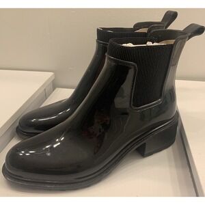 Women's Black Rain Boots Rubber Size 11 Target Casual Shoes